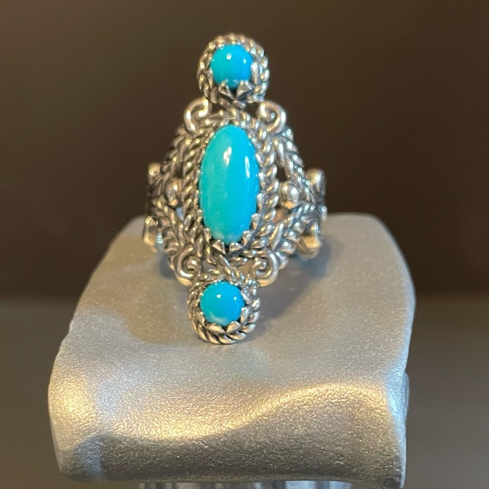 Sterling Turquoise Ring by Carolyn Pollack Size 9